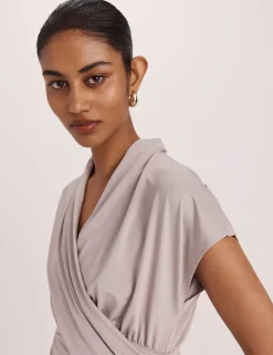 Draped V-Neck Wrap Top