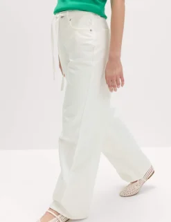 Drawstring Wide Leg Jeans