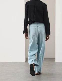 Drawstring Wide Leg Jeans