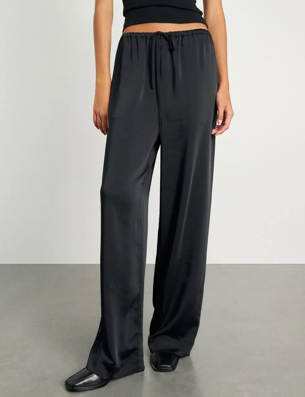 Drawstring Wide Leg Trousers