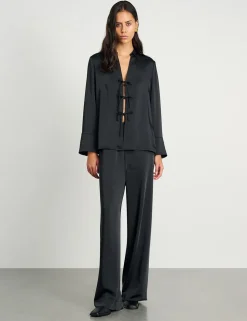 Drawstring Wide Leg Trousers