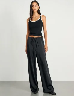 Drawstring Wide Leg Trousers