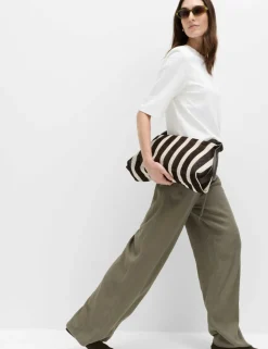 Drawstring Wide Leg Trousers with Linen