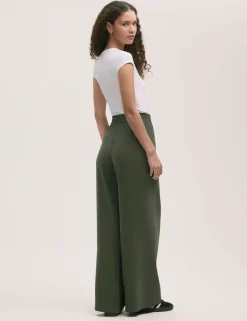 Drawstring Wide Leg Trousers