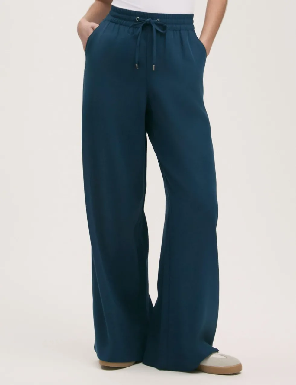 Drawstring Wide Leg Trousers