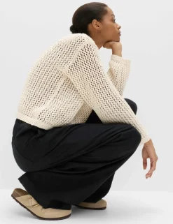 Drawstring Wide Leg Trousers with Linen