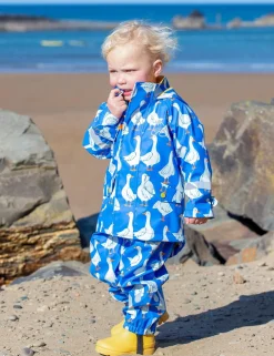 Duck Print Hooded Fleece Lined Raincoat (1-10 Yrs)