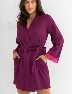 Dusk Lace Trim Dressing Gown