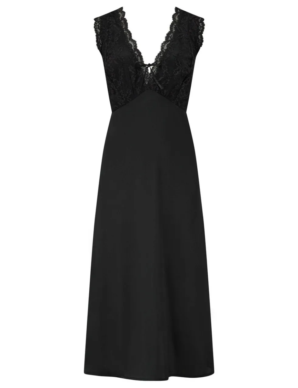 Dusk Satin & Lace Plunge Midi Chemise