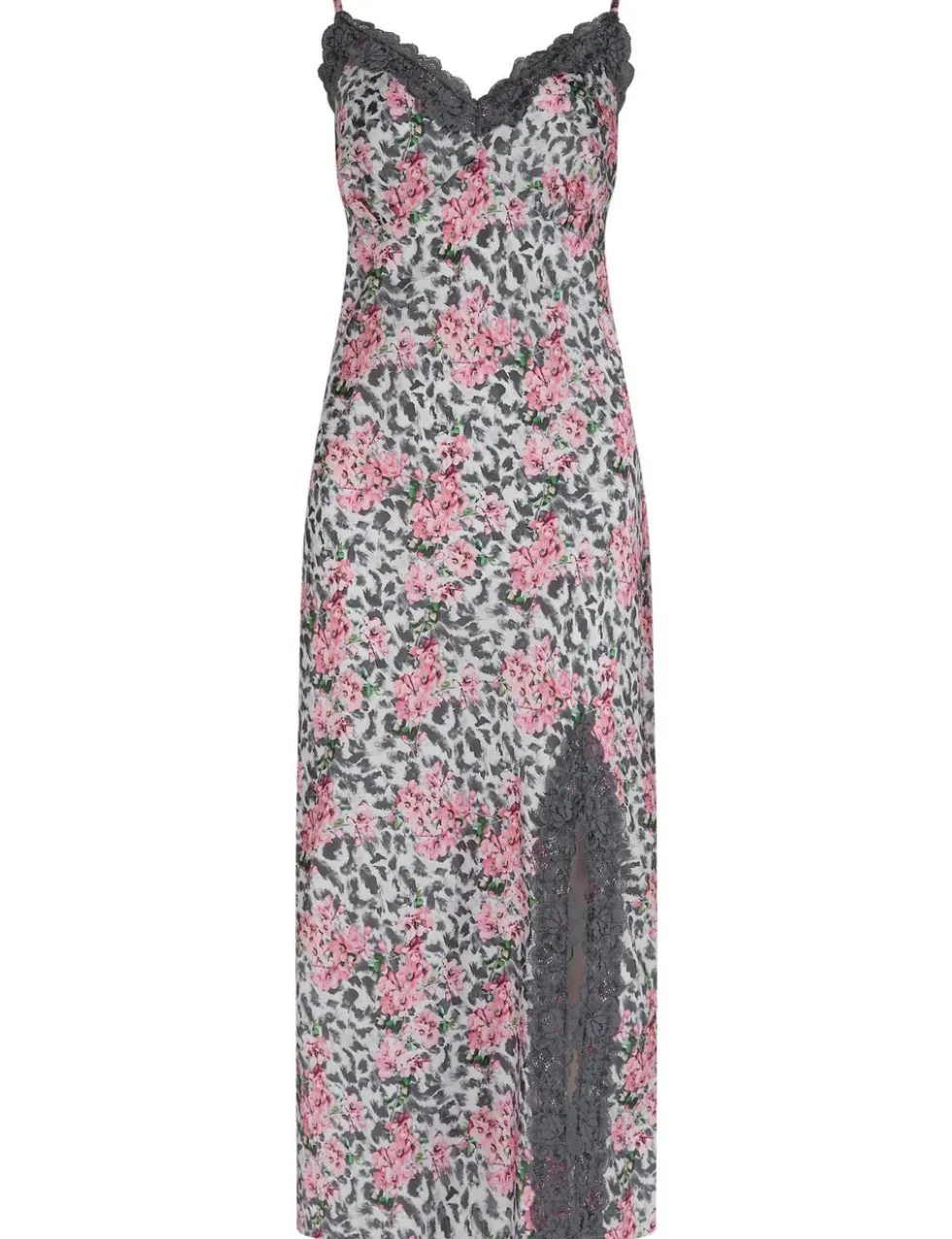 Dusk Satin and Lace Midi Chemise