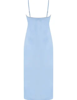 Dusk Satin and Lace Midi Chemise