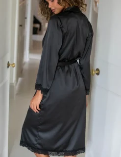 Dusk Satin Kimono Dressing Gown