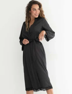 Dusk Satin Kimono Dressing Gown