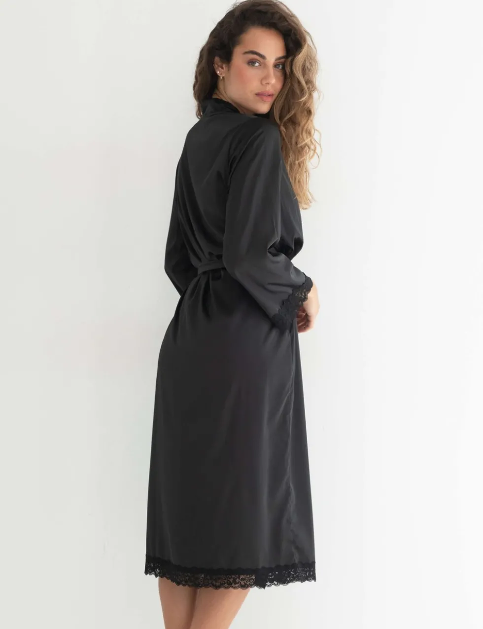 Dusk Satin Kimono Dressing Gown