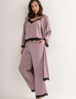 Dusk Satin Lace Trim Pyjama Set