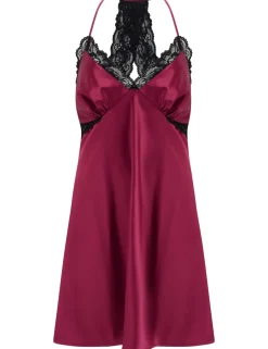 Dusk Satin Lace Trim Strappy Chemise
