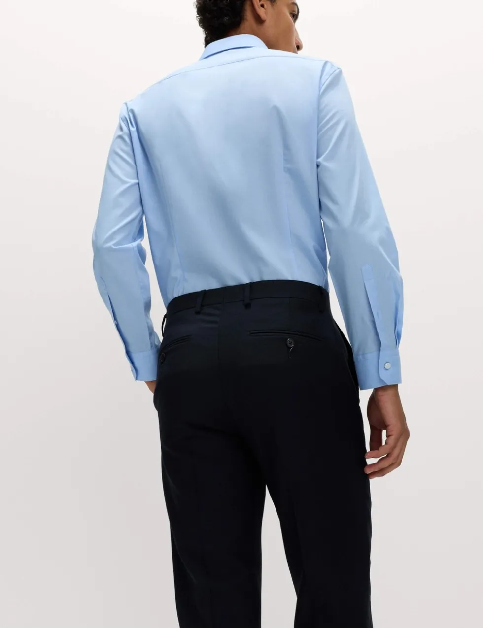 Easy Iron Slim Fit 2 Inch Shorter Cotton Blend Shirt