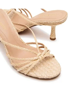 Edna Raffia Strappy Kitten Heel Sandals
