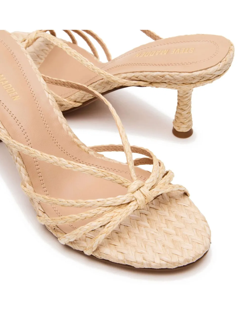 Edna Raffia Strappy Kitten Heel Sandals