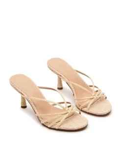 Edna Raffia Strappy Kitten Heel Sandals