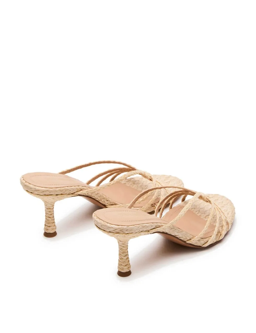 Edna Raffia Strappy Kitten Heel Sandals