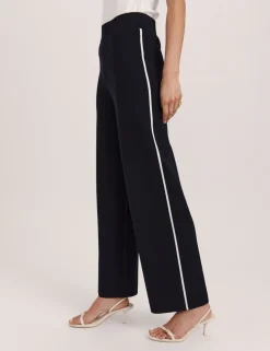 Elasticated Waist Straight Leg Trousers