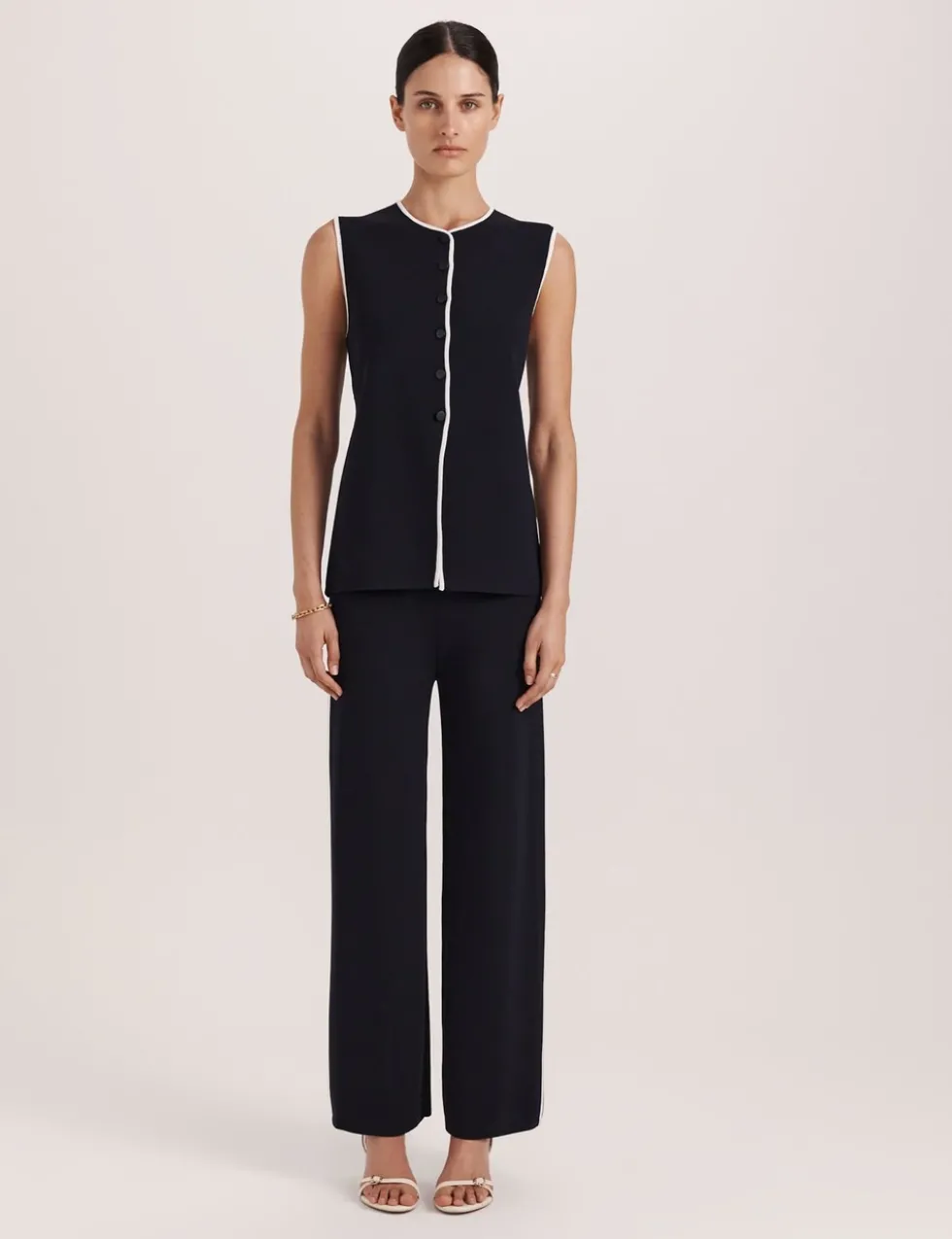 Elasticated Waist Straight Leg Trousers