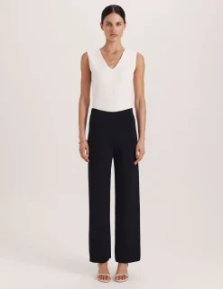 Elasticated Waist Straight Leg Trousers