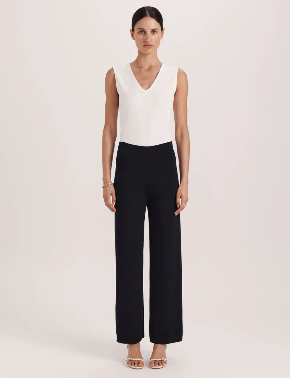 Elasticated Waist Straight Leg Trousers