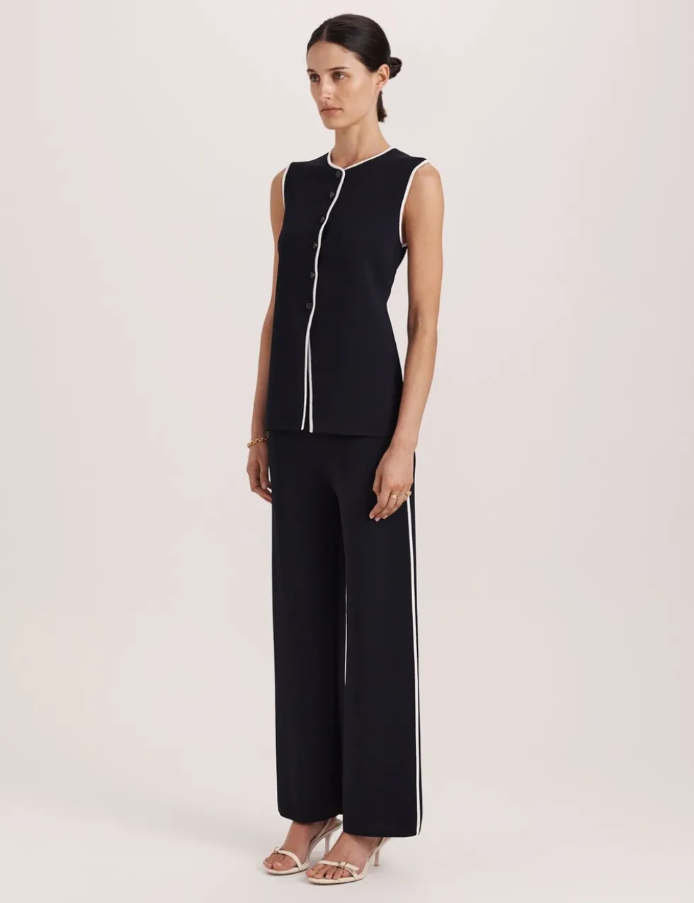 Elasticated Waist Straight Leg Trousers