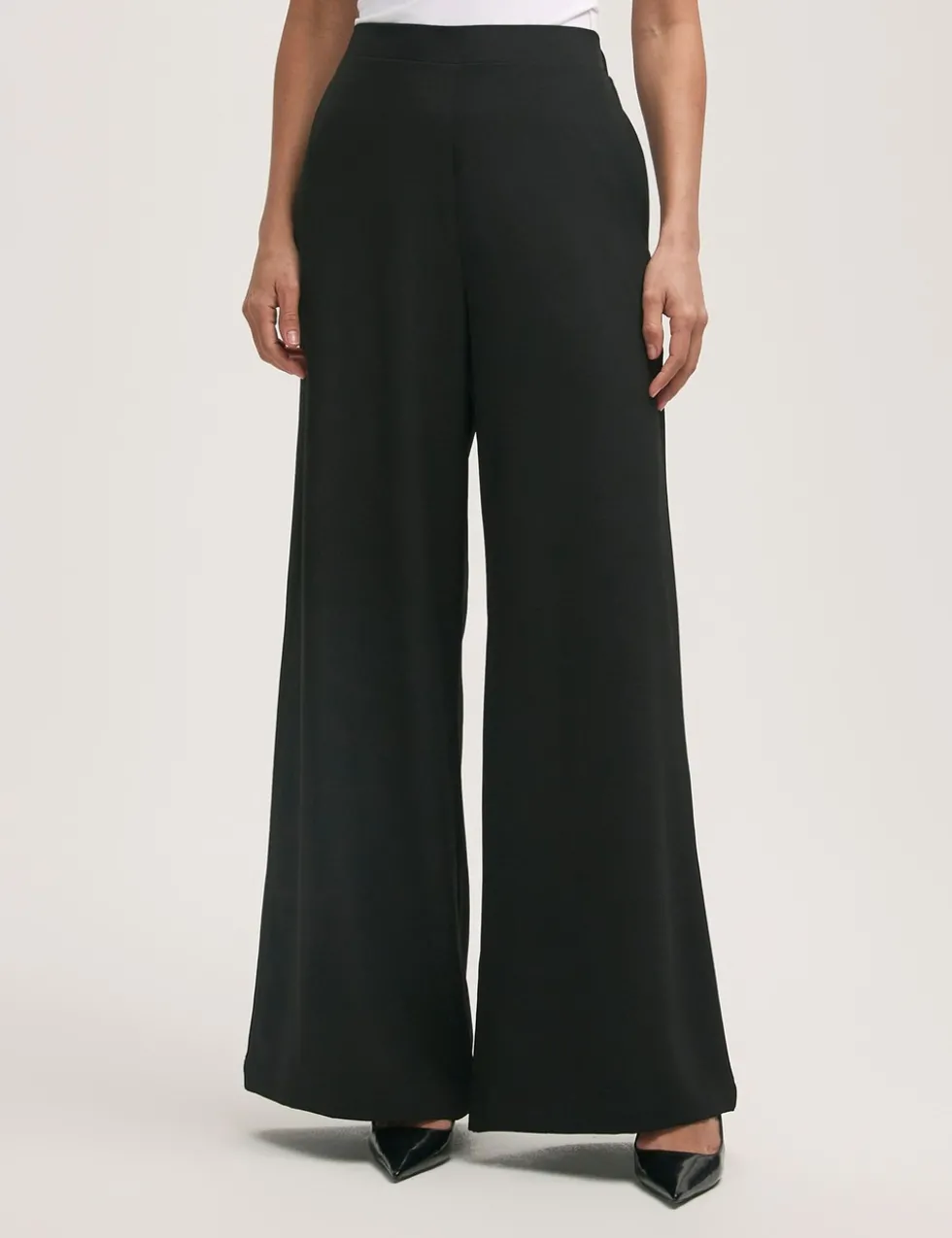 Elasticated Waist Wide Leg Trousers