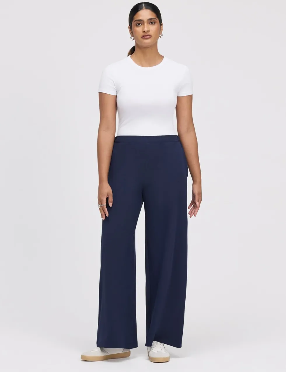 Elasticated Waist Wide Leg Trousers
