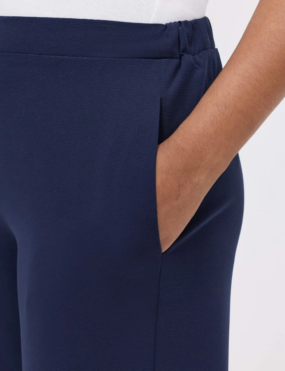 Elasticated Waist Wide Leg Trousers