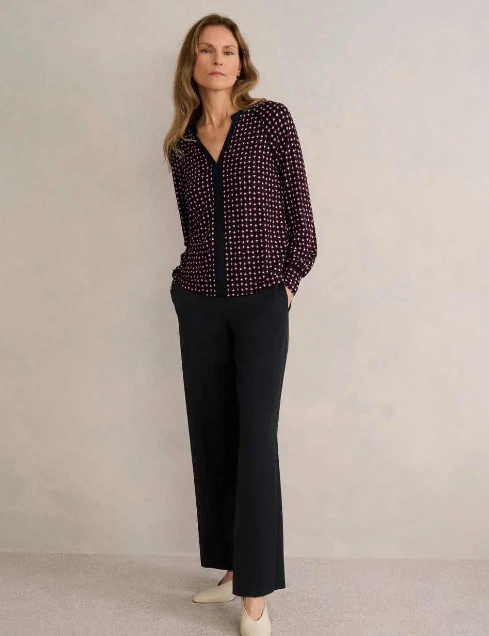 Elasticated Waist Wide Leg Trousers