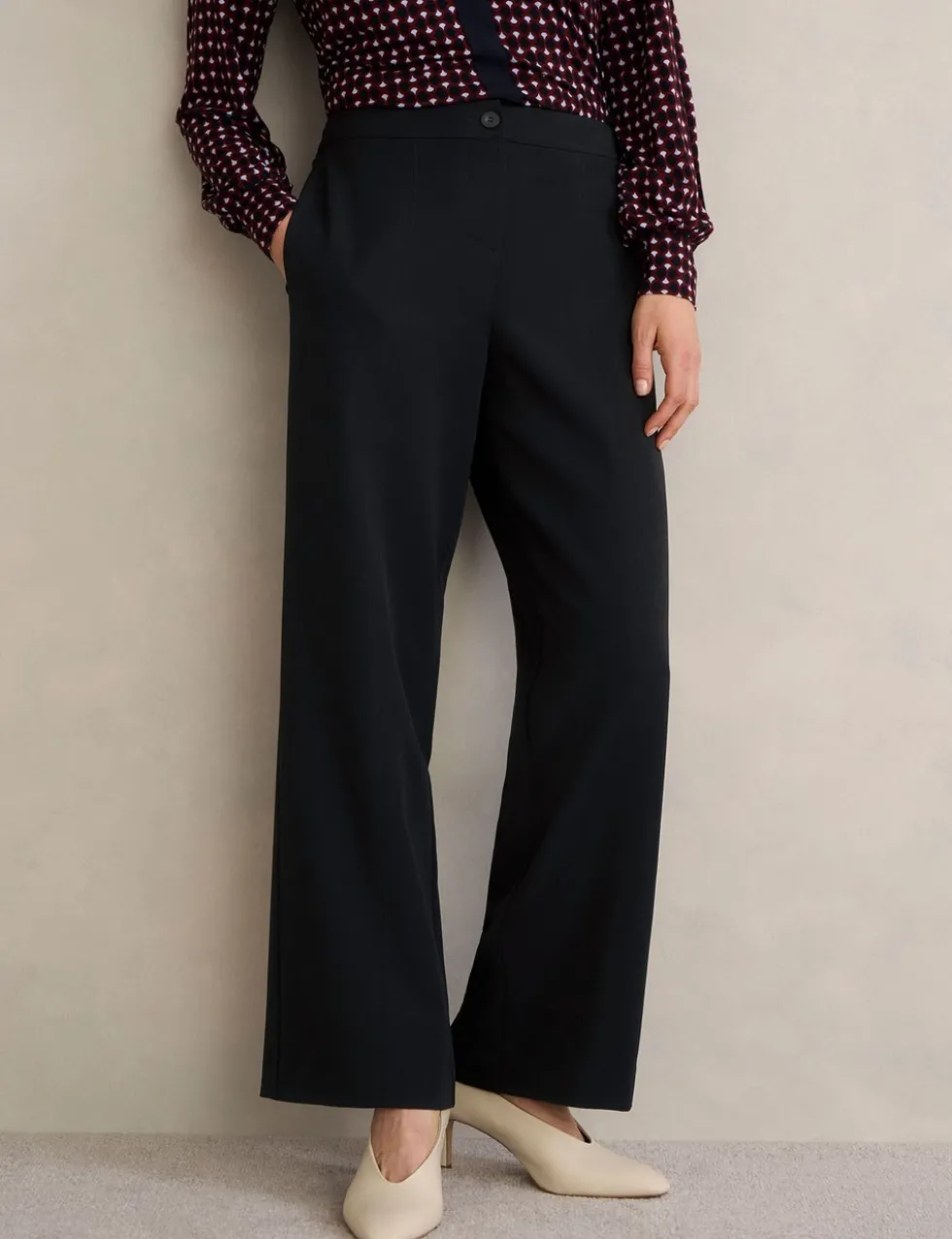 Elasticated Waist Wide Leg Trousers