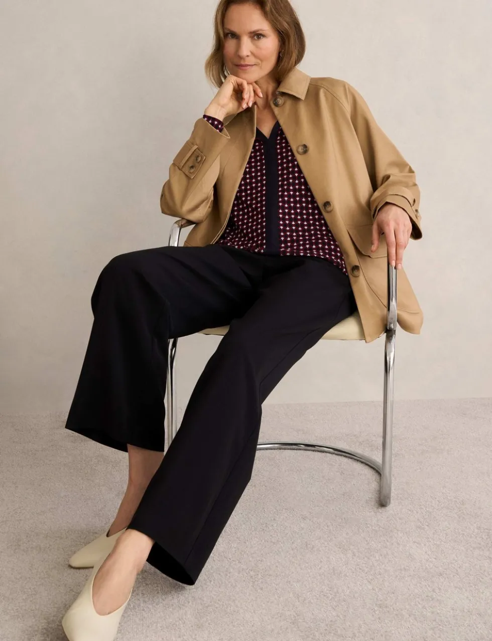 Elasticated Waist Wide Leg Trousers