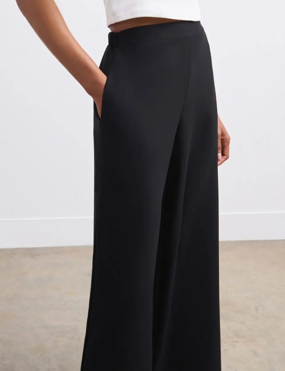 Elasticated Waist Wide Leg Trousers