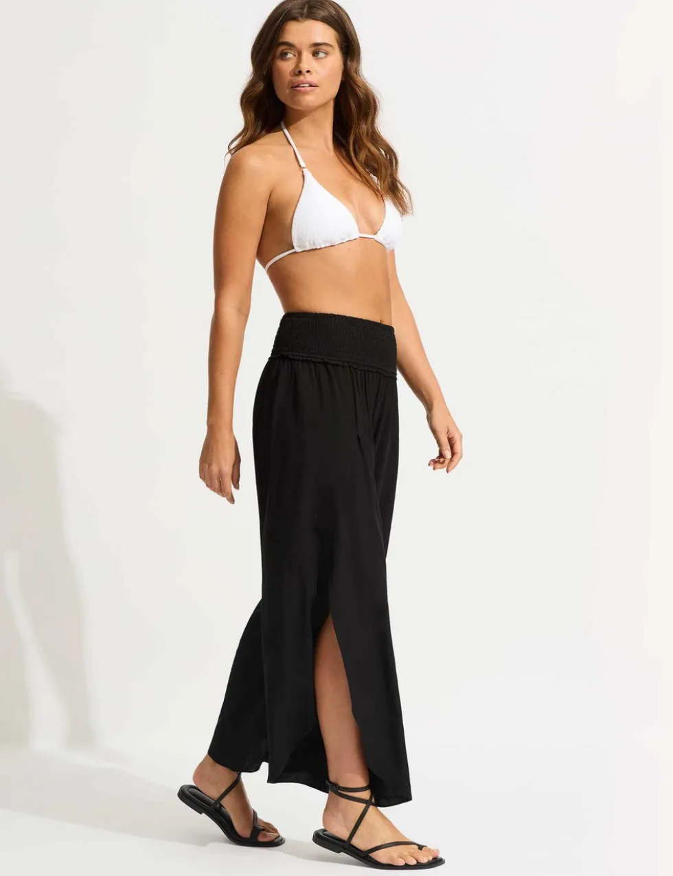 Elasticated Waist Wide Leg Trousers