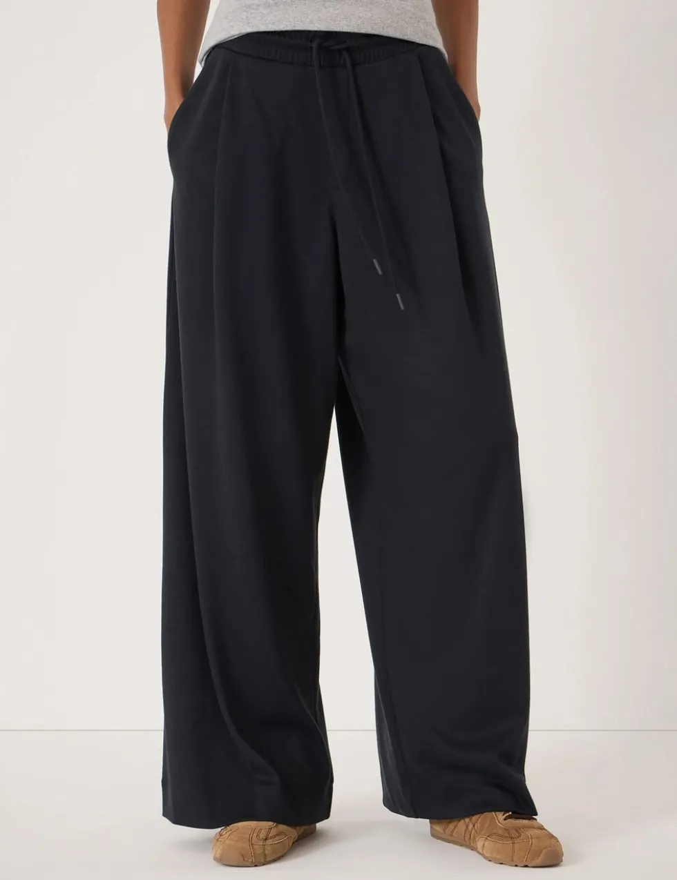 Elasticated Waist Wide Leg Trousers