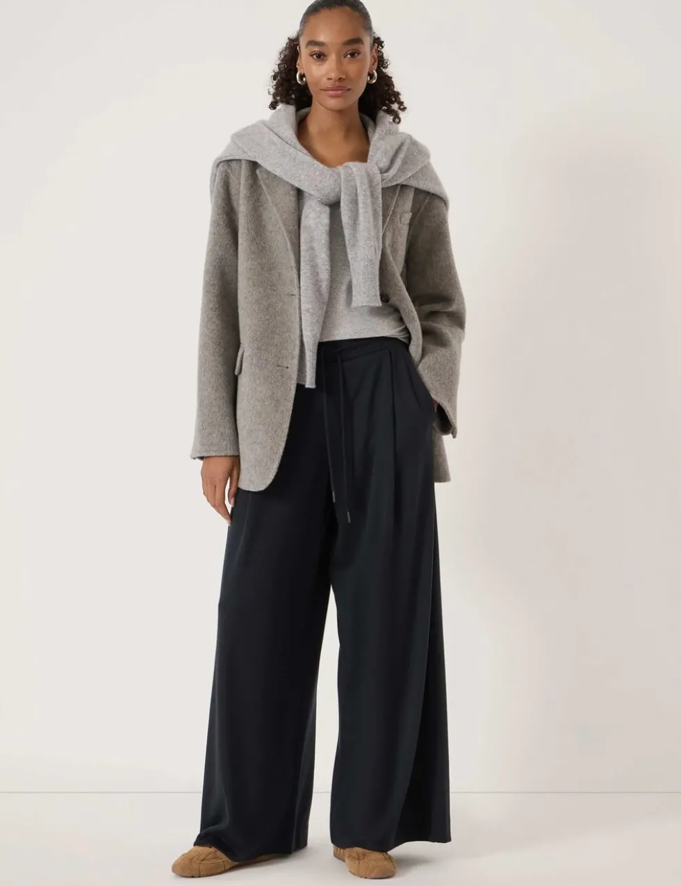 Elasticated Waist Wide Leg Trousers