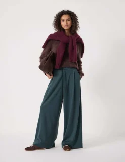 Elasticated Waist Wide Leg Trousers