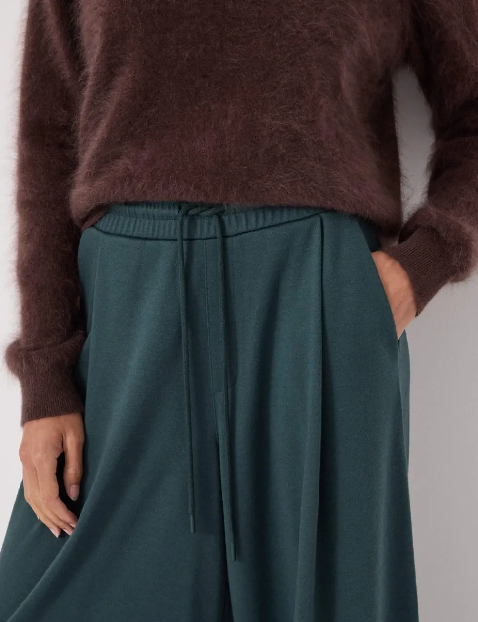 Elasticated Waist Wide Leg Trousers