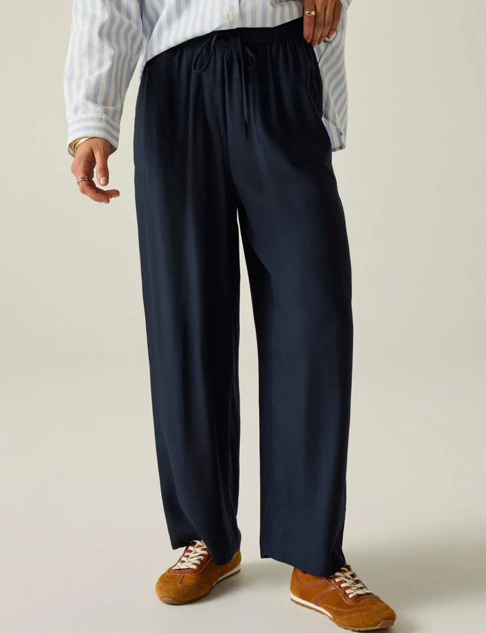 Elbrie Drawstring Straight Leg Trousers