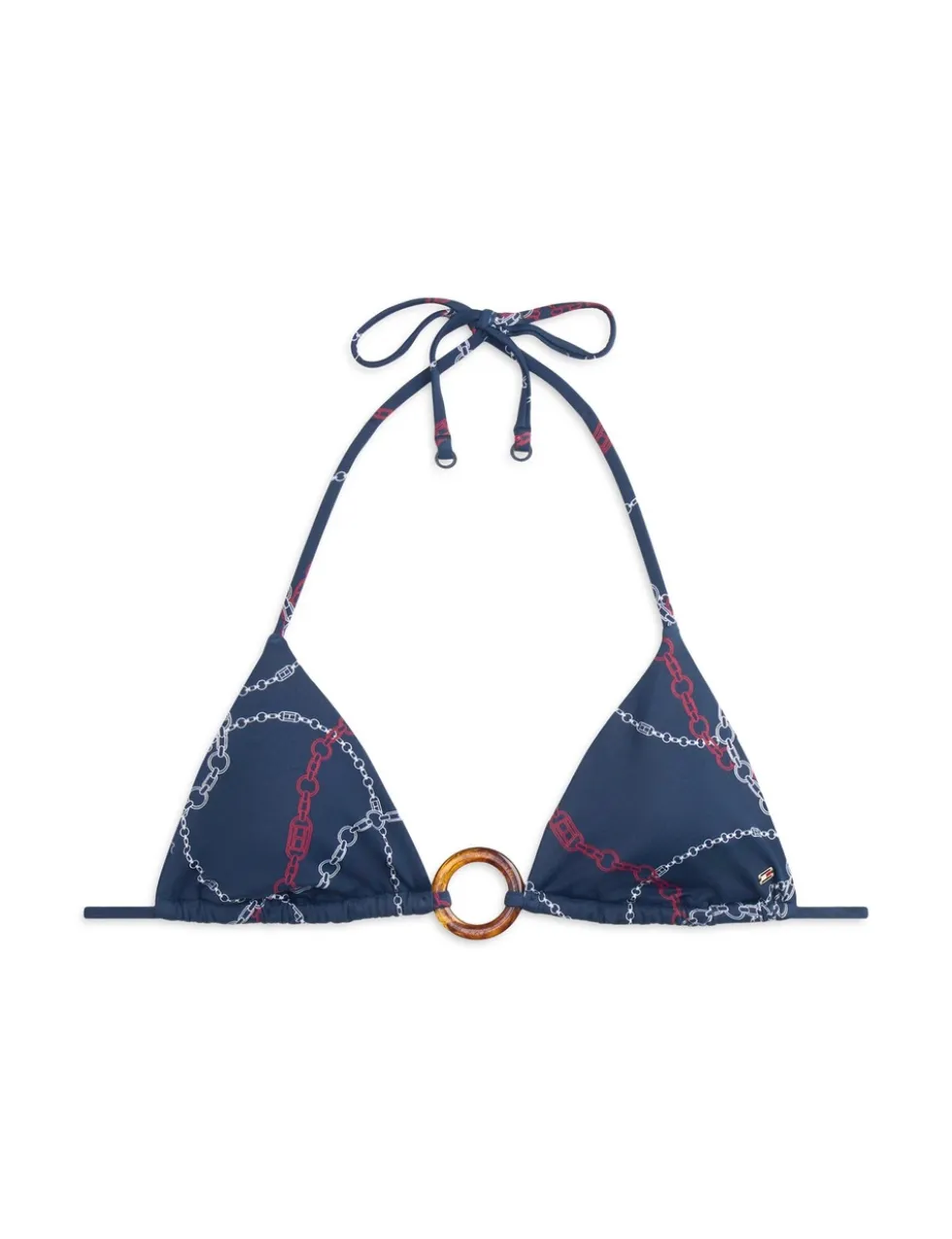 Elevated Chain Print Triangle Bikini Top