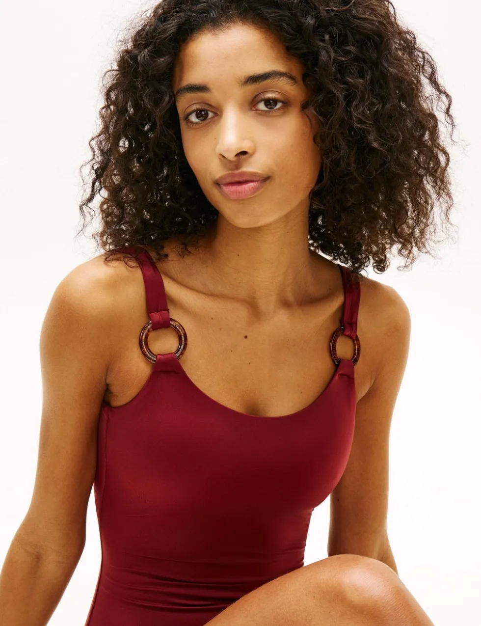 Elevated Ring Detail Scoop Neck Swimsuit