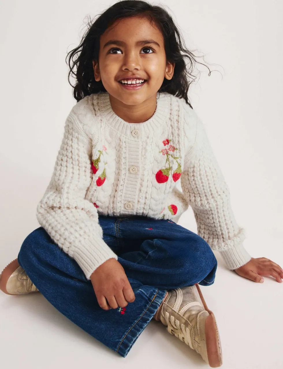 Embellished Chunky Knitted Cardigan (2-8 Yrs)
