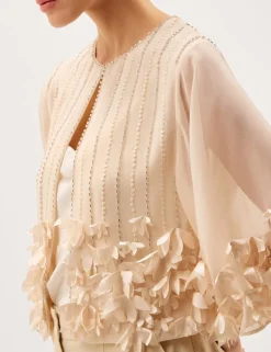 Embellished Collarless Jacket