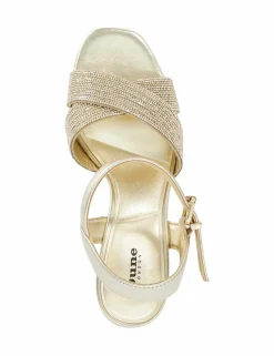 Embellished Cross Strap Wedge Sandals