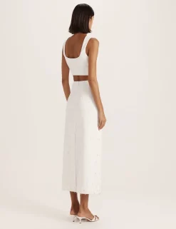 Embellished Midi A-Line Skirt