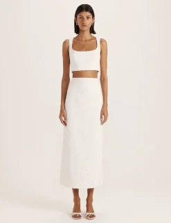 Embellished Midi A-Line Skirt